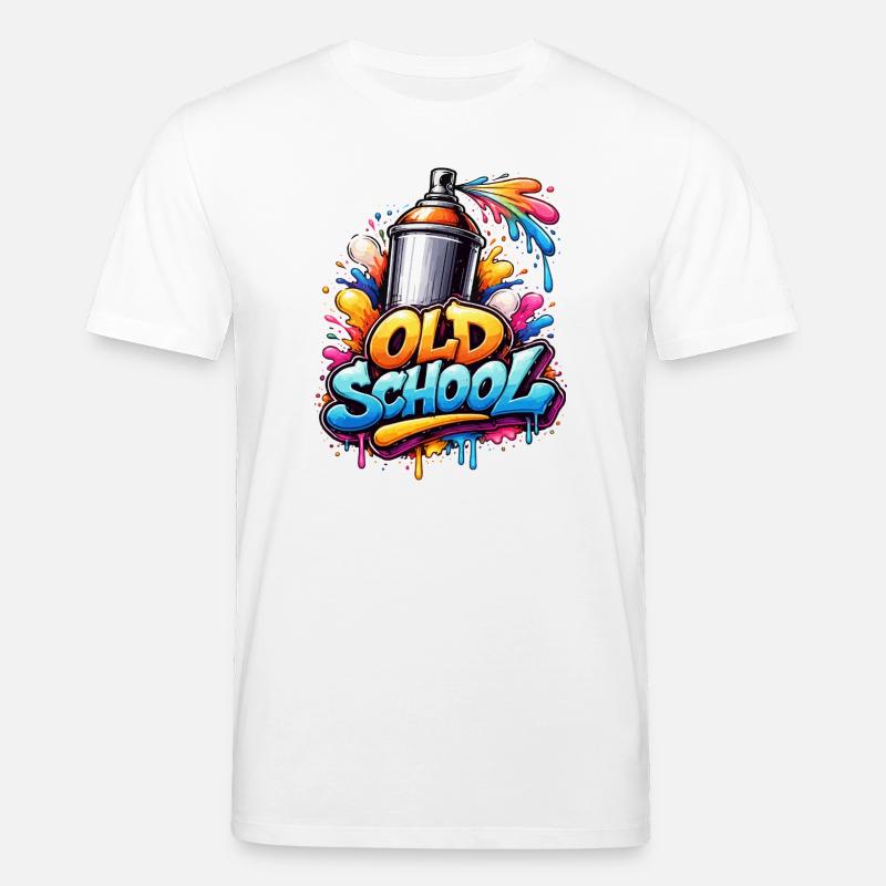 Jet de graffiti à l’ancienne - T-shirt bio CREATOR Stanley/Stella Unisexe - blanc