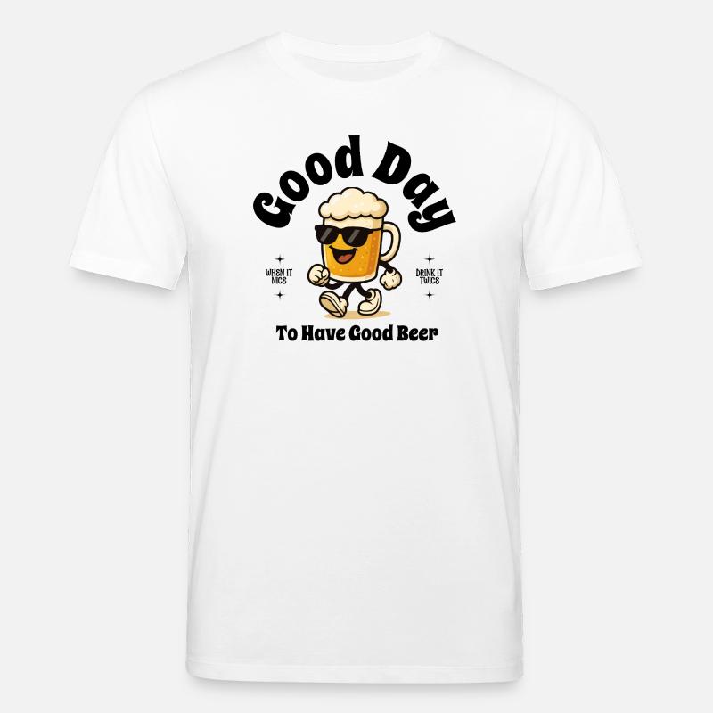 Bierheld im Sprint mit Sonnenbrille - Stanley/Stella Unisex Bio-T-Shirt CREATOR  - Weiß