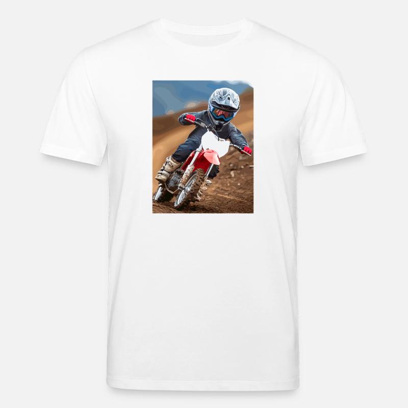 L’aventure du motocross dans la poussière - T-shirt bio CREATOR Stanley/Stella Unisexe - blanc