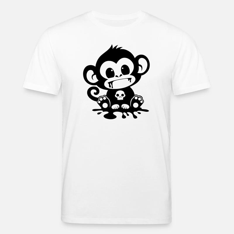 Singe Effrayant avec un Crâne - T-shirt bio CREATOR Stanley/Stella Unisexe - blanc