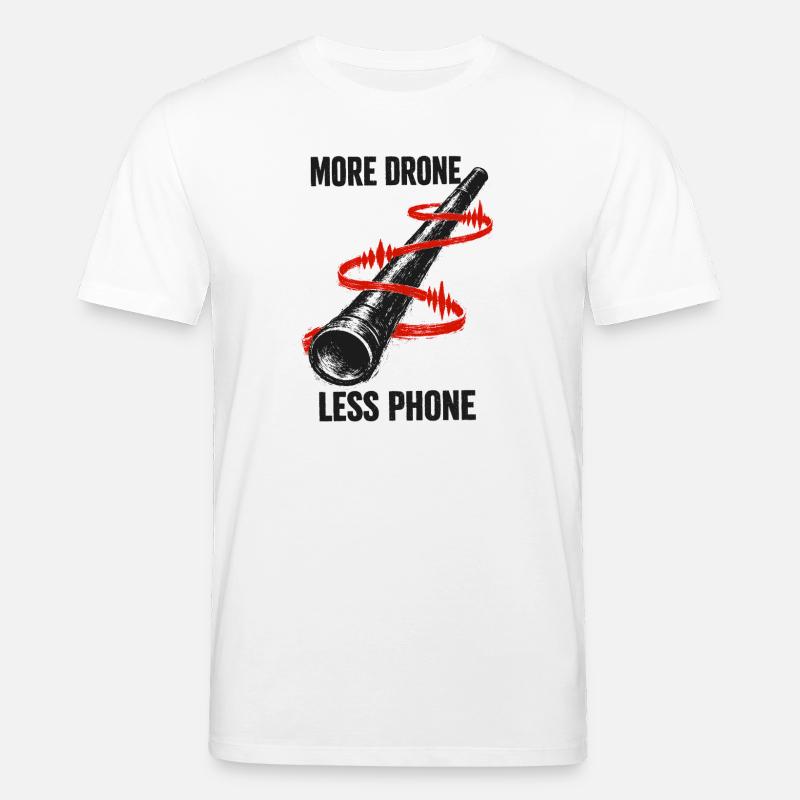 Mehr Drone, weniger Handy | Didgeridoo - Stanley/Stella Unisex Bio-T-Shirt CREATOR  - Weiß