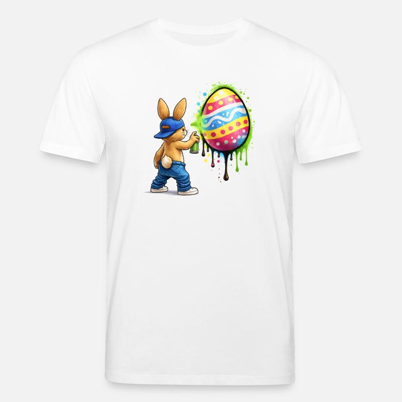 Graffiti Hase mit Osterei - Stanley/Stella Unisex Bio-T-Shirt CREATOR  - Weiß