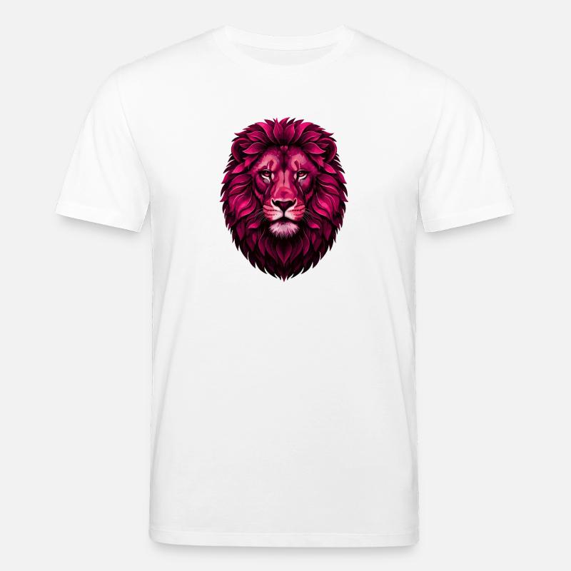 Lion rose avec crinière fleurie - T-shirt bio CREATOR Stanley/Stella Unisexe - blanc