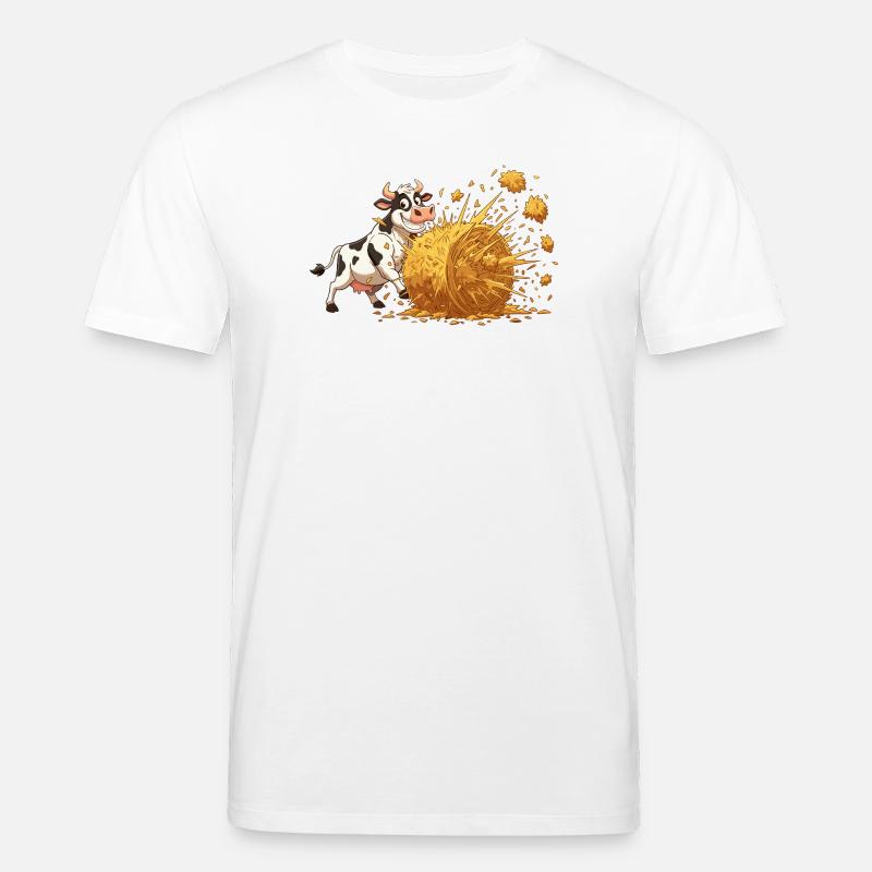 Kuh und Heu-Explosion - Stanley/Stella Unisex Bio-T-Shirt CREATOR  - Weiß