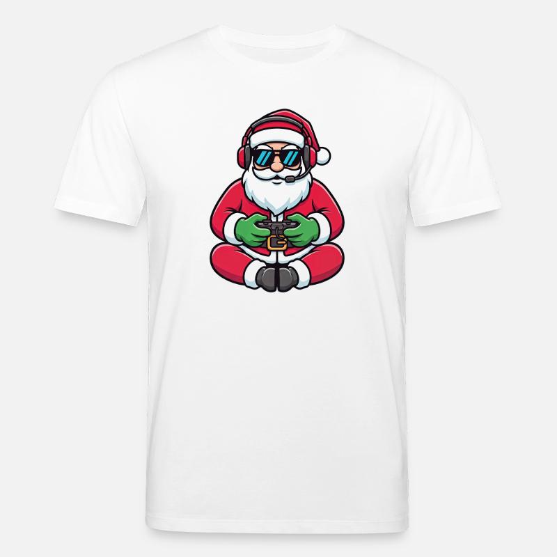 Gamer Weihnachtsmann Spielt Videospiel-Controller - Stanley/Stella Unisex Bio-T-Shirt CREATOR  - Weiß