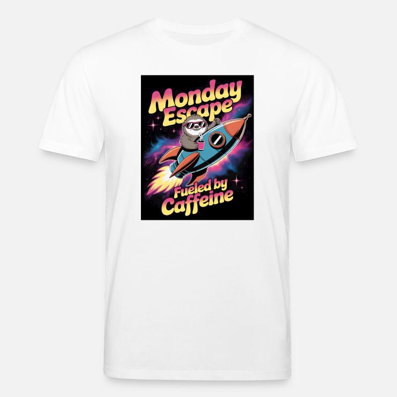 Lundi : Paresseux d’évasion dans Rocket - T-shirt bio CREATOR Stanley/Stella Unisexe - blanc
