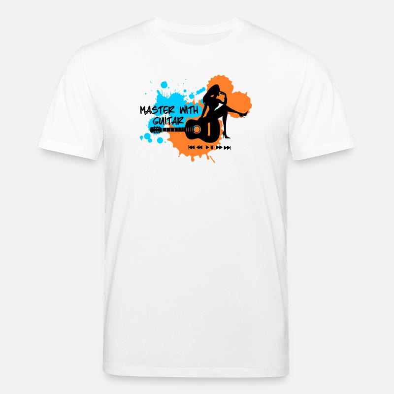 Master with guitar - Blau Orange - Stanley/Stella Unisex Bio-T-Shirt CREATOR  - Weiß
