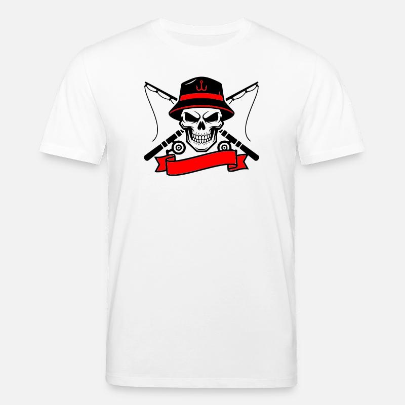 Bannière du blason du Skull Angler - T-shirt bio CREATOR Stanley/Stella Unisexe - blanc