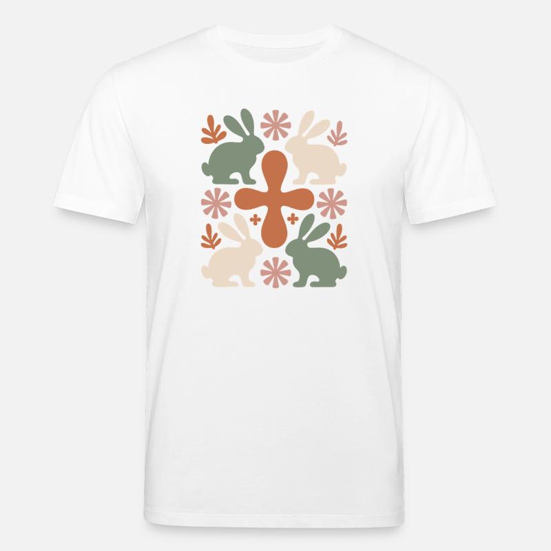 Easter Bunny Cross Pattern - Stanley/Stella CREATOR Unisex Organic T-Shirt - white