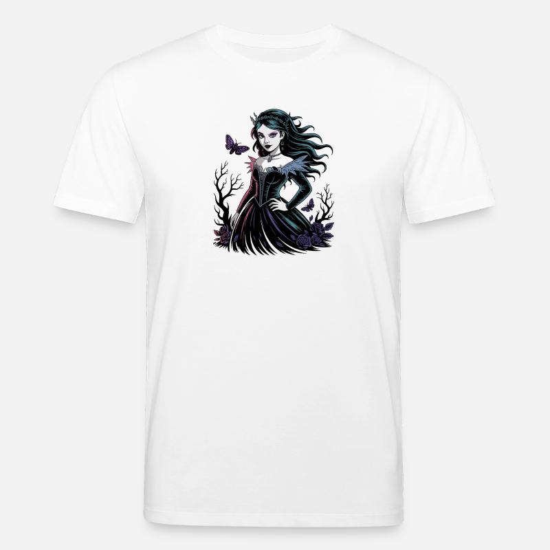 Dame gothique des Fleurs Sombres - T-shirt bio CREATOR Stanley/Stella Unisexe - blanc