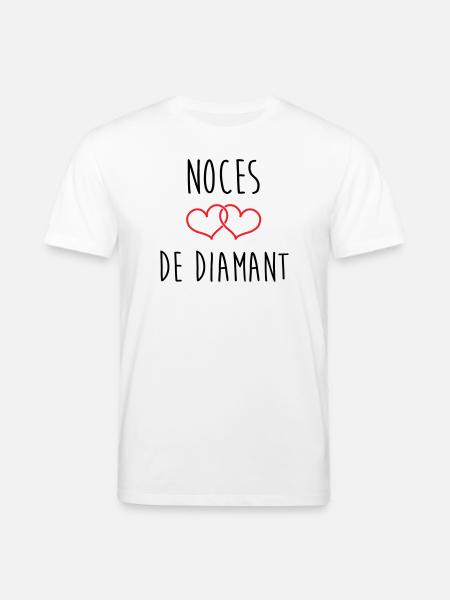 Wedding Anniversary - Diamond Wedding (60 years) - Stanley/Stella CREATOR Unisex Organic T-Shirt - white