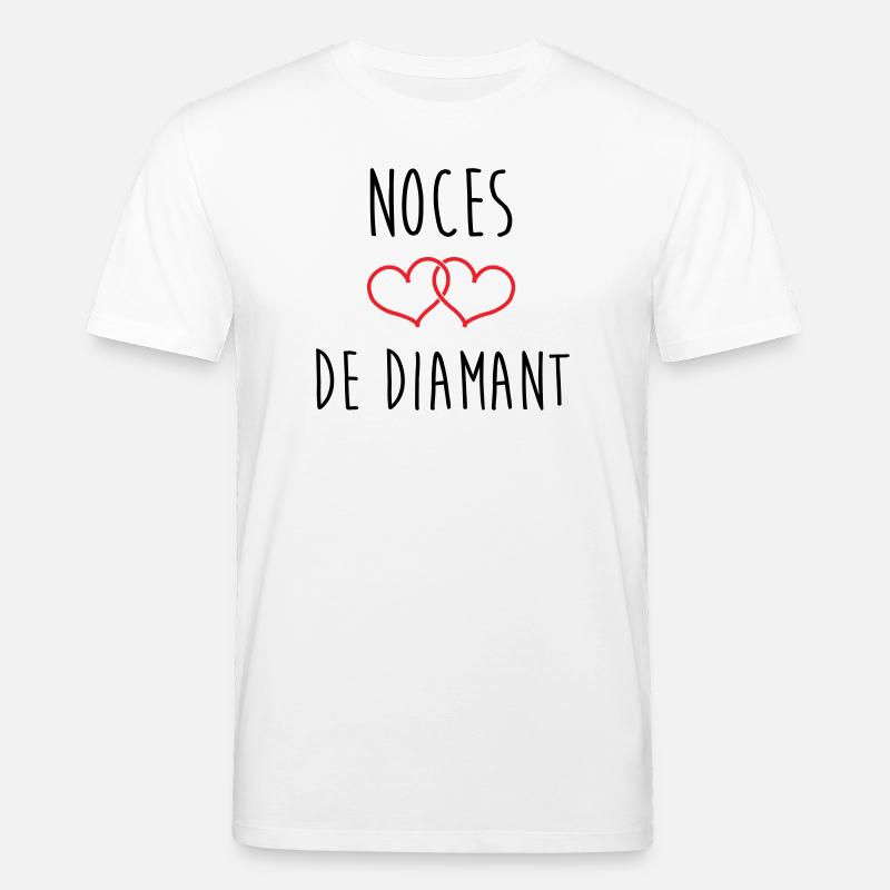 Bryllupsdag - Diamantbryllup (60 år) - Stanley/Stella CREATOR økologisk unisex-T-shirt - hvid