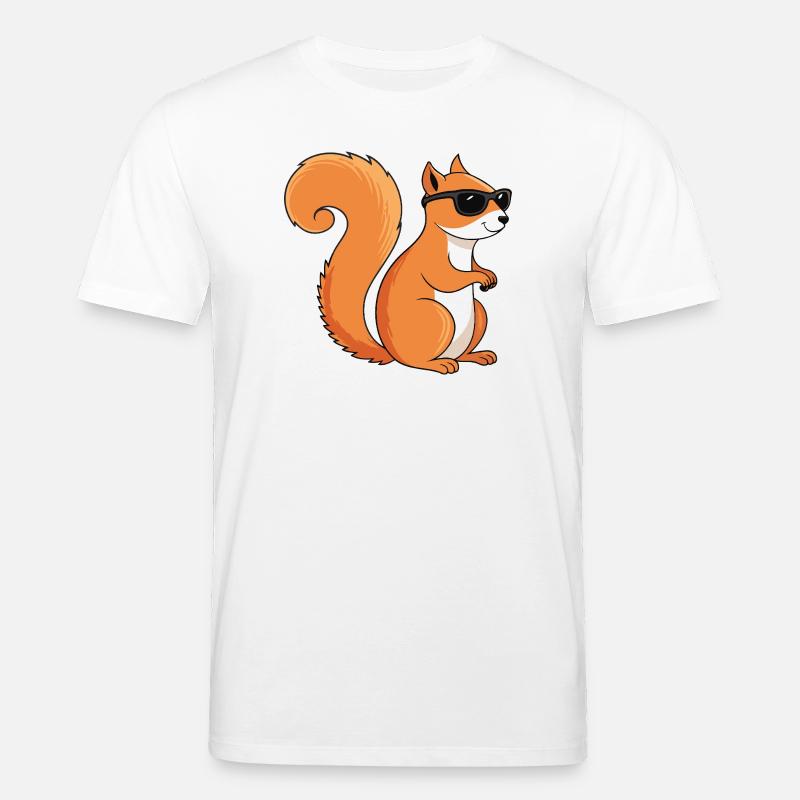Schicke Eichhörnchen-Sonnenbrille - Stanley/Stella Unisex Bio-T-Shirt CREATOR  - Weiß