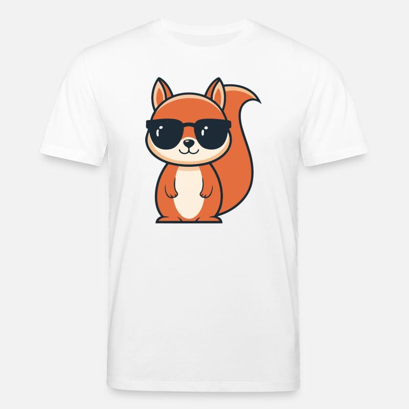 Schicke Eichhörnchen-Schwarze Brille - Stanley/Stella Unisex Bio-T-Shirt CREATOR  - Weiß