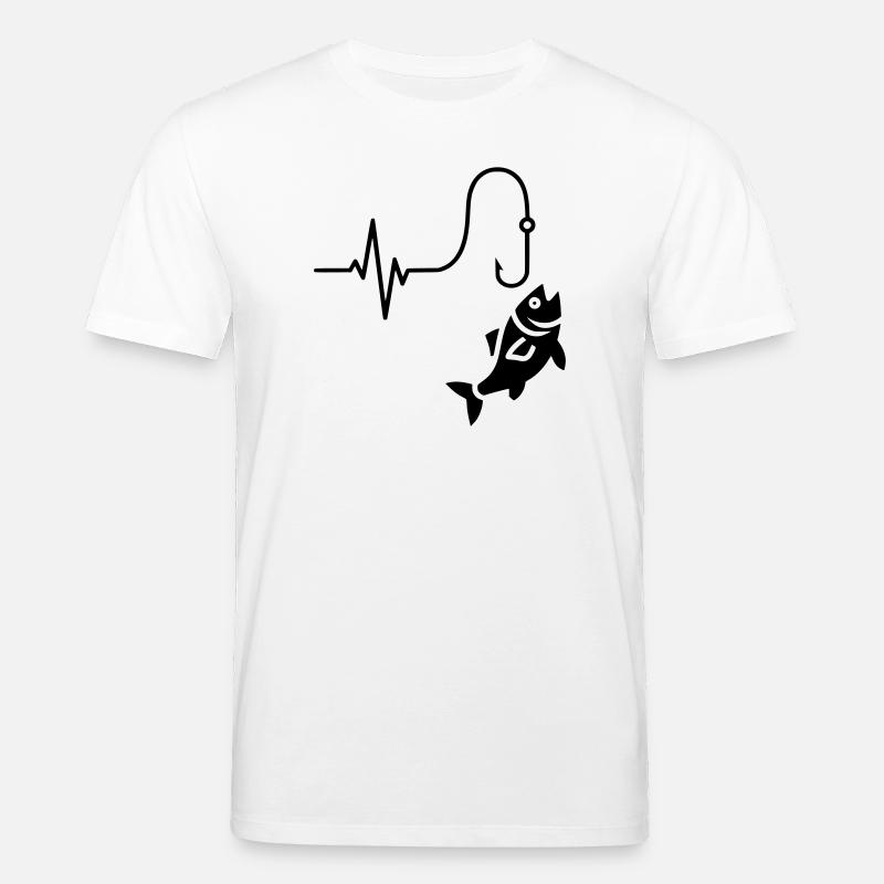 Silhouette de poisson pulsé ECG - T-shirt bio CREATOR Stanley/Stella Unisexe - blanc