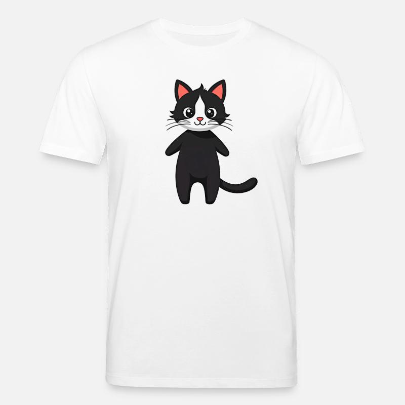 Schwarze Katze - Stanley/Stella Unisex Bio-T-Shirt CREATOR  - Weiß