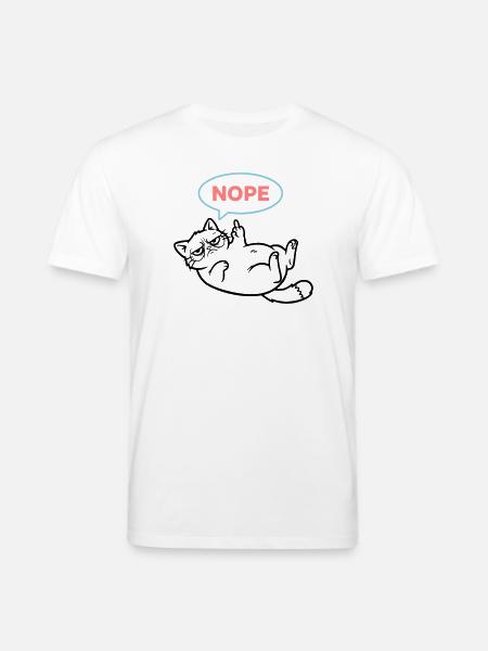 Katze Nope Sprechblase Farbig - Stanley/Stella Unisex Bio-T-Shirt CREATOR - Weiß