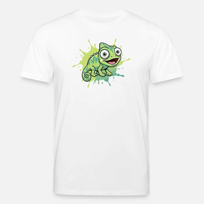 Fröhlicher Chamäleon Spritzer - Stanley/Stella Unisex Bio-T-Shirt CREATOR  - Weiß
