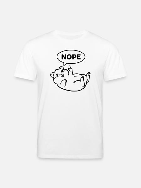 Hamster Middle Finger Nope Lineart - Stanley/Stella CREATOR Unisex Organic T-Shirt - white