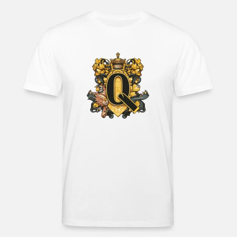 Q Buchstabe Name Krone - Stanley/Stella Unisex Bio-T-Shirt CREATOR  - Weiß