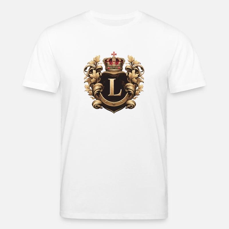 L Buchstabe Name Krone - Stanley/Stella Unisex Bio-T-Shirt CREATOR  - Weiß