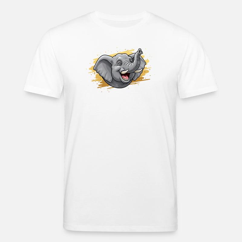 Lachender Elefantenkopf Comic - Stanley/Stella Unisex Bio-T-Shirt CREATOR  - Weiß