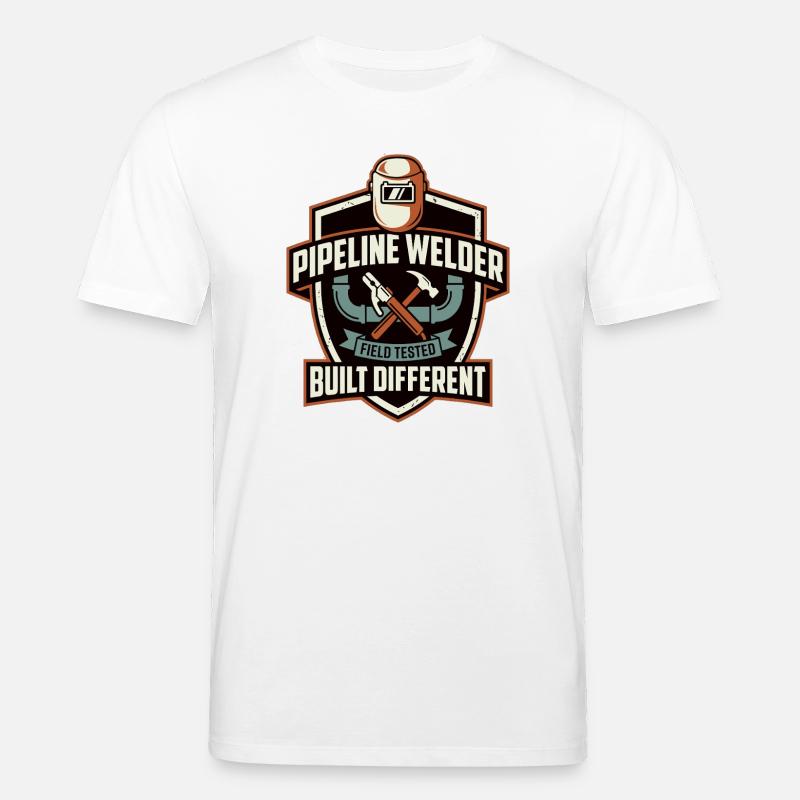 Pipeline Welder Motiv Built Different - Stanley/Stella Unisex Bio-T-Shirt CREATOR  - Weiß