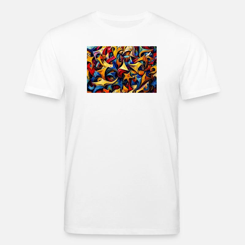Bunte Sternformen Abstrakt - Stanley/Stella Unisex Bio-T-Shirt CREATOR  - Weiß