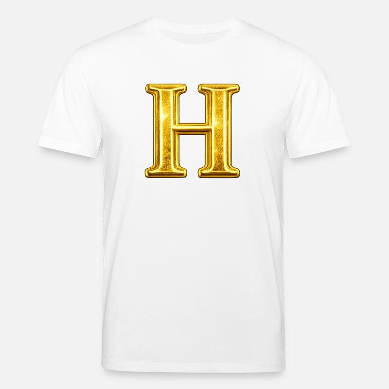 Monogramme en H d’or - T-shirt bio CREATOR Stanley/Stella Unisexe - blanc