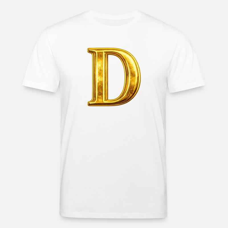Goldenes D Monogramm - Stanley/Stella Unisex Bio-T-Shirt CREATOR  - Weiß