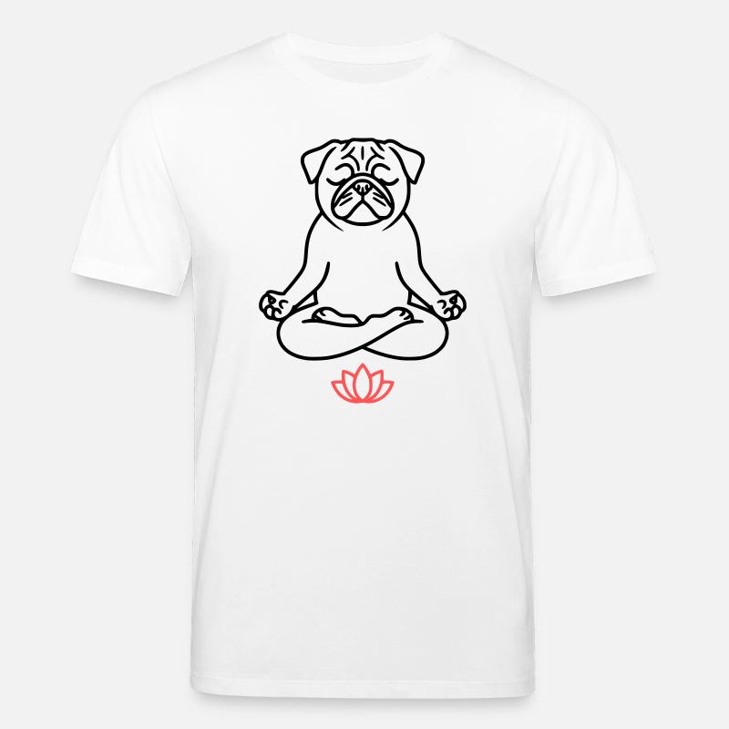 Mops Yoga Meditation Outline - Stanley/Stella Unisex Bio-T-Shirt CREATOR  - Weiß