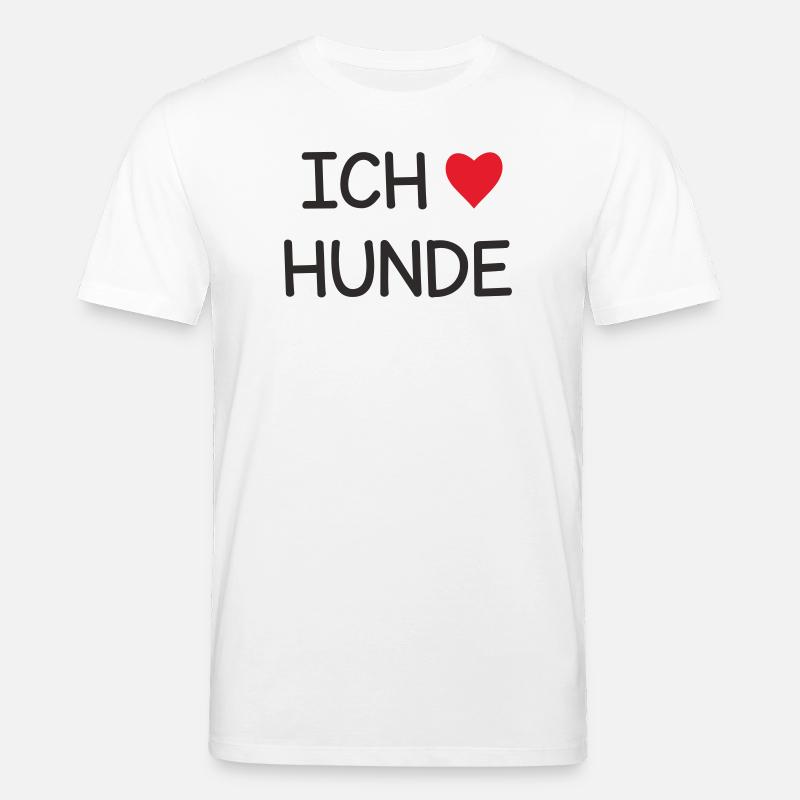 Ich ❤️ Hunde – Süßes Hundeliebe Textdesign - Stanley/Stella Unisex Bio-T-Shirt CREATOR  - Weiß