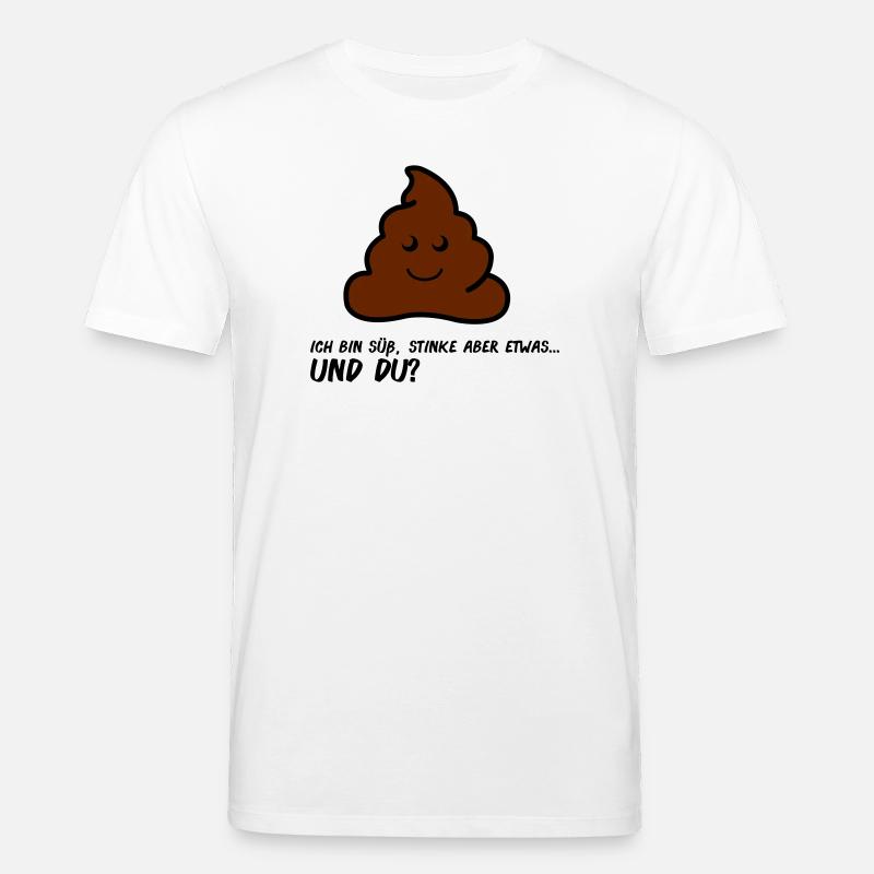 Freundliches Poo AA Comic Gesicht - Stanley/Stella Unisex Bio-T-Shirt CREATOR  - Weiß