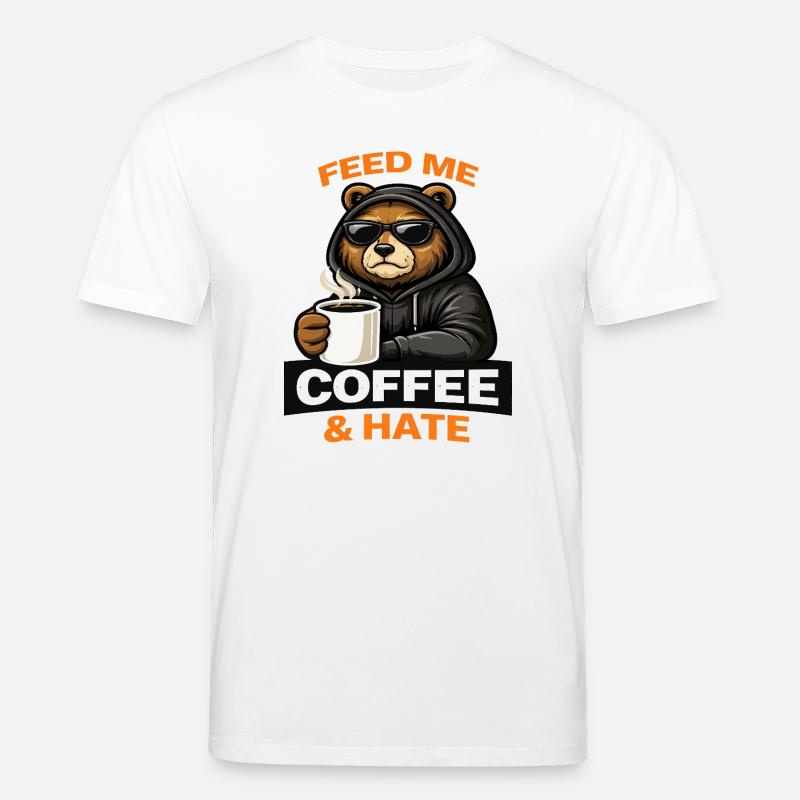 Grumpy Bear Coffee Attitude - T-shirt bio CREATOR Stanley/Stella Unisexe - blanc