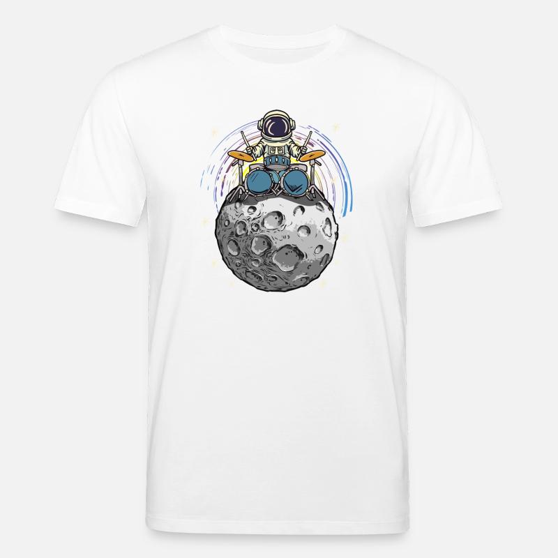 Batteur de l’espace sur la Lune - T-shirt bio CREATOR Stanley/Stella Unisexe - blanc