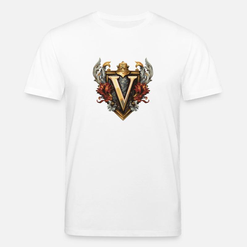 V Buchstabe Name Krone - Stanley/Stella Unisex Bio-T-Shirt CREATOR  - Weiß