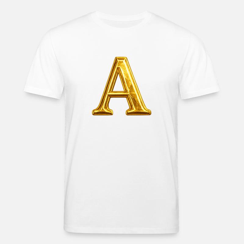 Goldenes A – Glänzende Typografie - Stanley/Stella Unisex Bio-T-Shirt CREATOR  - Weiß