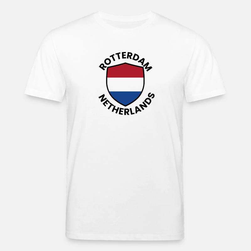 Drapeau du Bouclier de Rotterdam - T-shirt bio CREATOR Stanley/Stella Unisexe - blanc