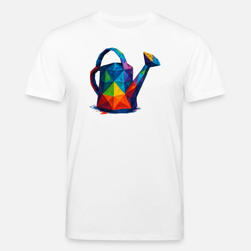 Geometrische Gießkanne – Low-Poly-Gartendesign - Stanley/Stella Unisex Bio-T-Shirt CREATOR  - Weiß