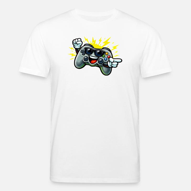Retro Controller Fun - Stanley/Stella CREATOR Unisex Organic T-Shirt - white
