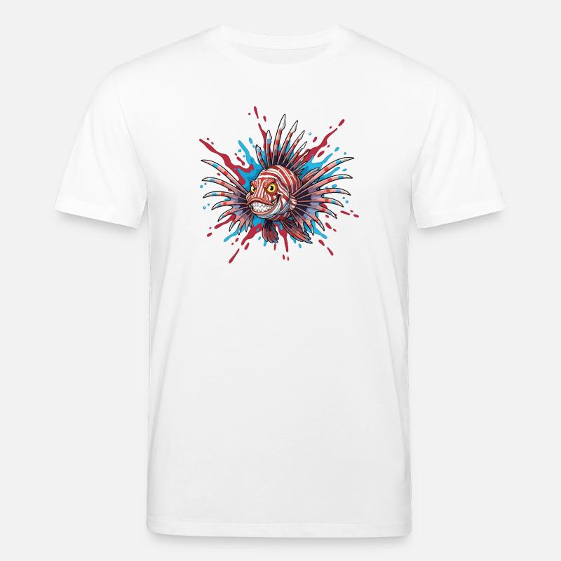 Stachelfisch mit Buntakzent - Stanley/Stella Unisex Bio-T-Shirt CREATOR  - Weiß