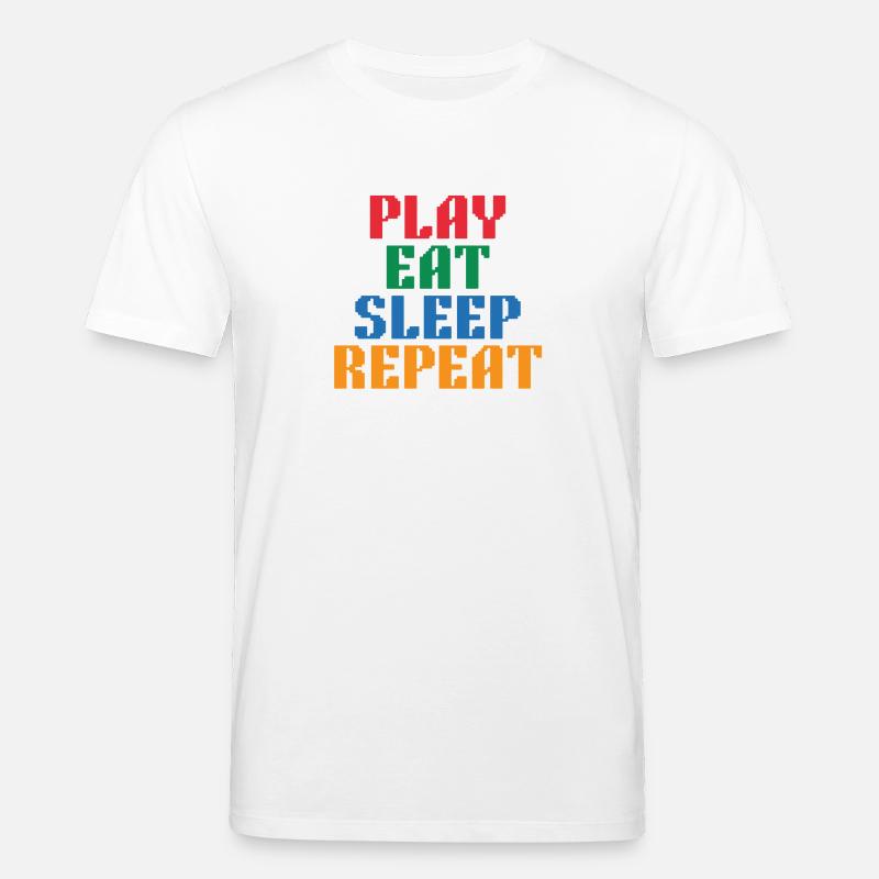 Jouez Manger Sommeil Répéter le Pixel - T-shirt bio CREATOR Stanley/Stella Unisexe - blanc