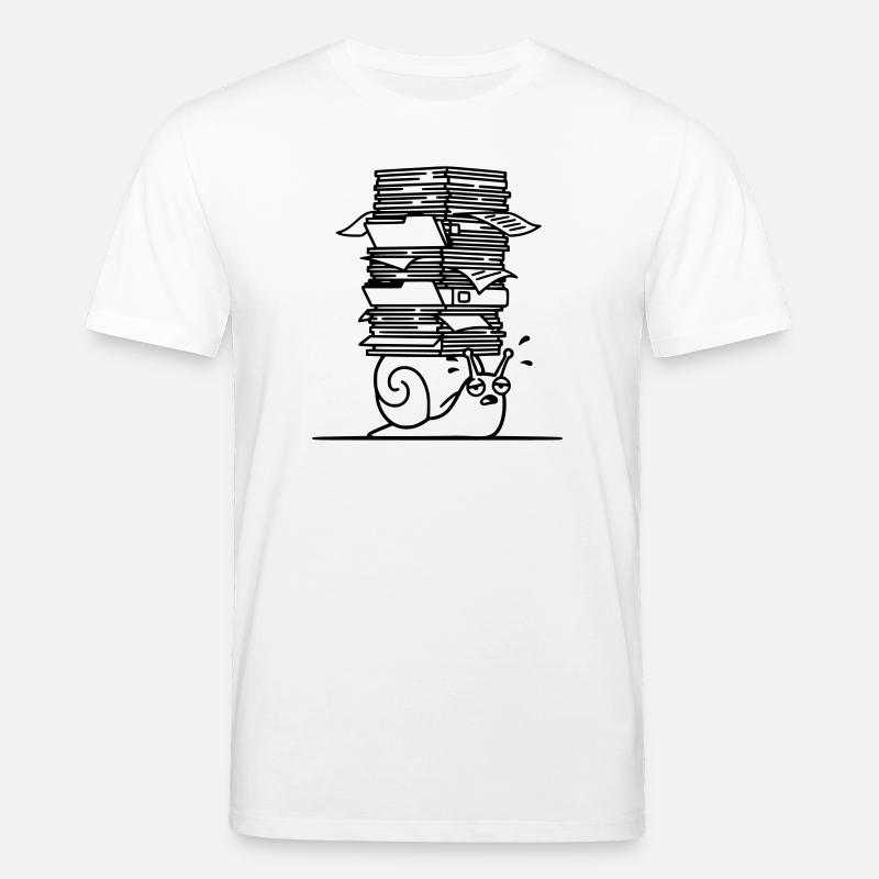Schnecke Papierstapel Büro Outline - Stanley/Stella Unisex Bio-T-Shirt CREATOR  - Weiß