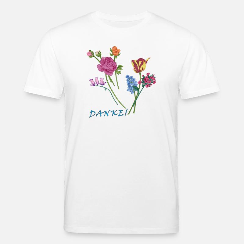 Danke mit einem Blumenstrauß  - Stanley/Stella Unisex Bio-T-Shirt CREATOR  - Weiß