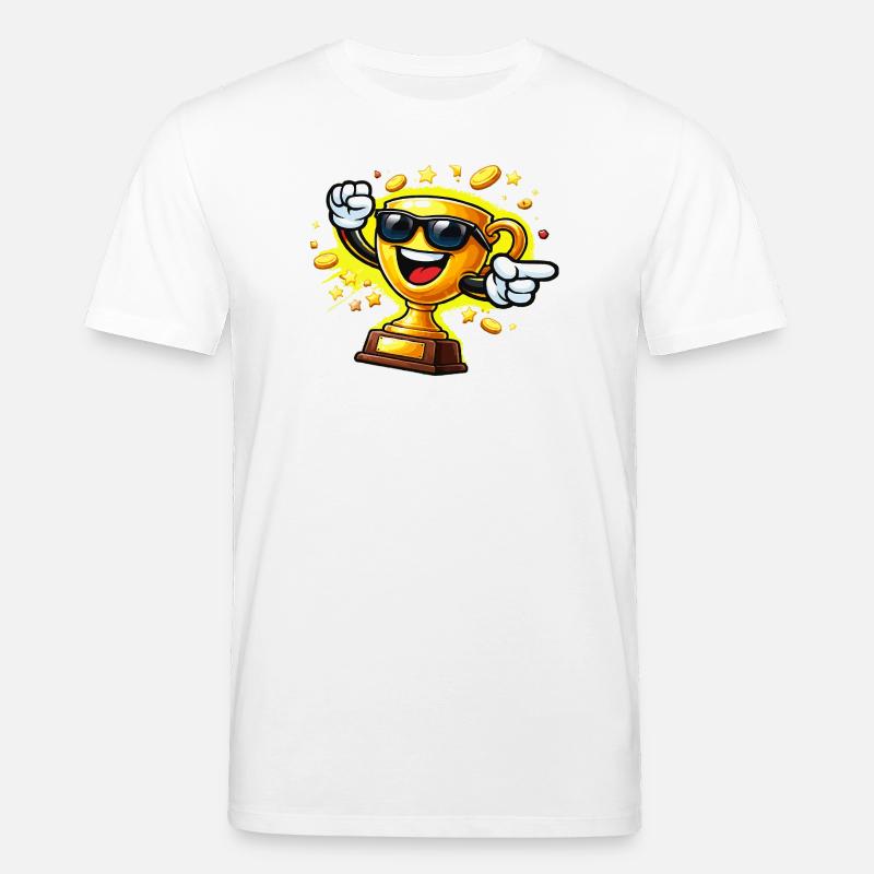 Goldene Trophäe mit Sonnenbrille - Stanley/Stella Unisex Bio-T-Shirt CREATOR  - Weiß