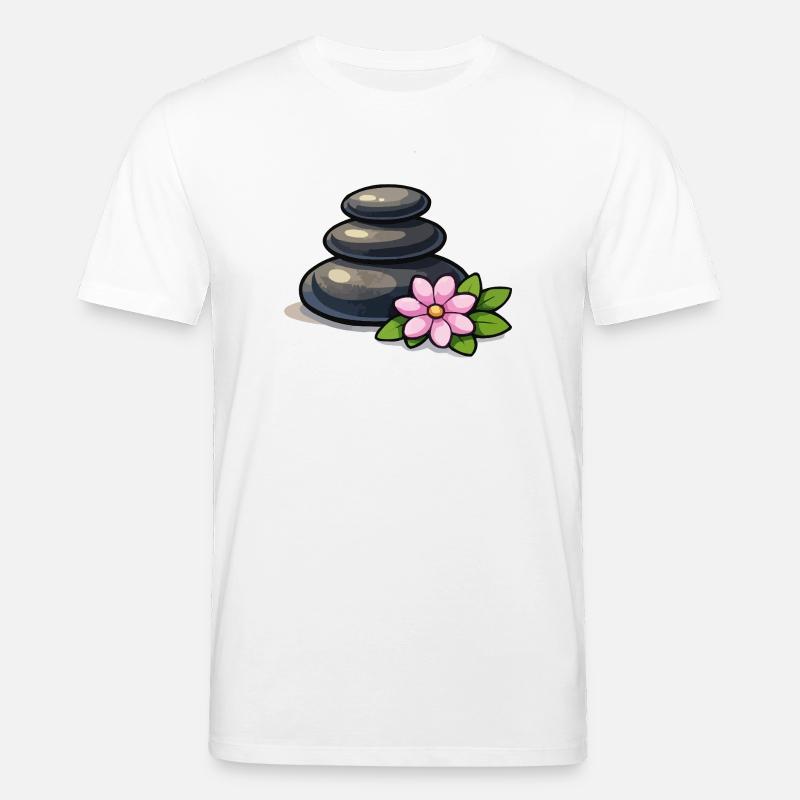 Zen Steinpyramide mit Lotus - Stanley/Stella Unisex Bio-T-Shirt CREATOR  - Weiß