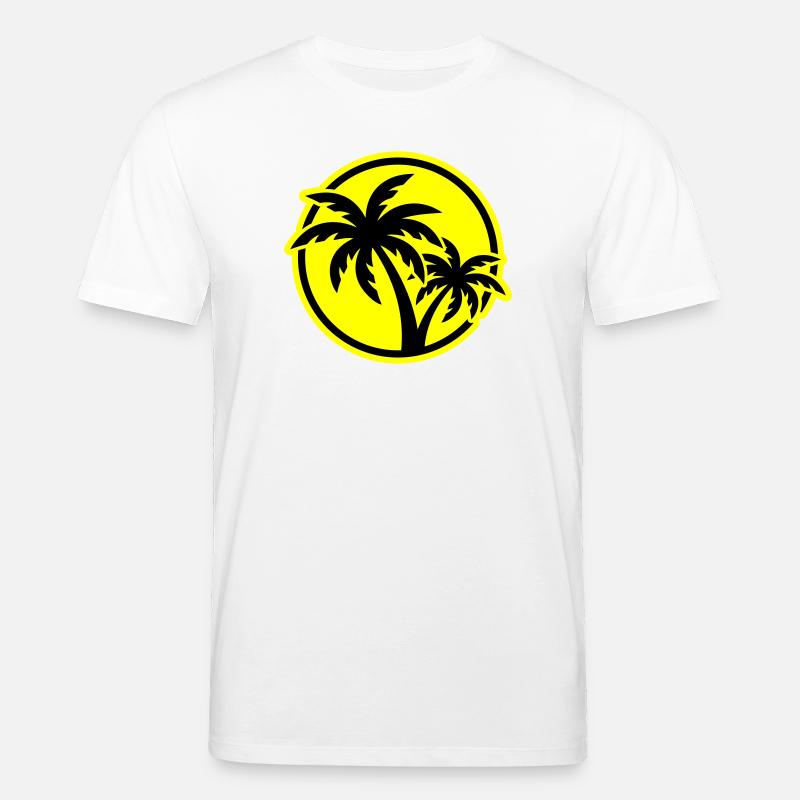 Plage symbole de Palm Tree - T-shirt bio CREATOR Stanley/Stella Unisexe - blanc
