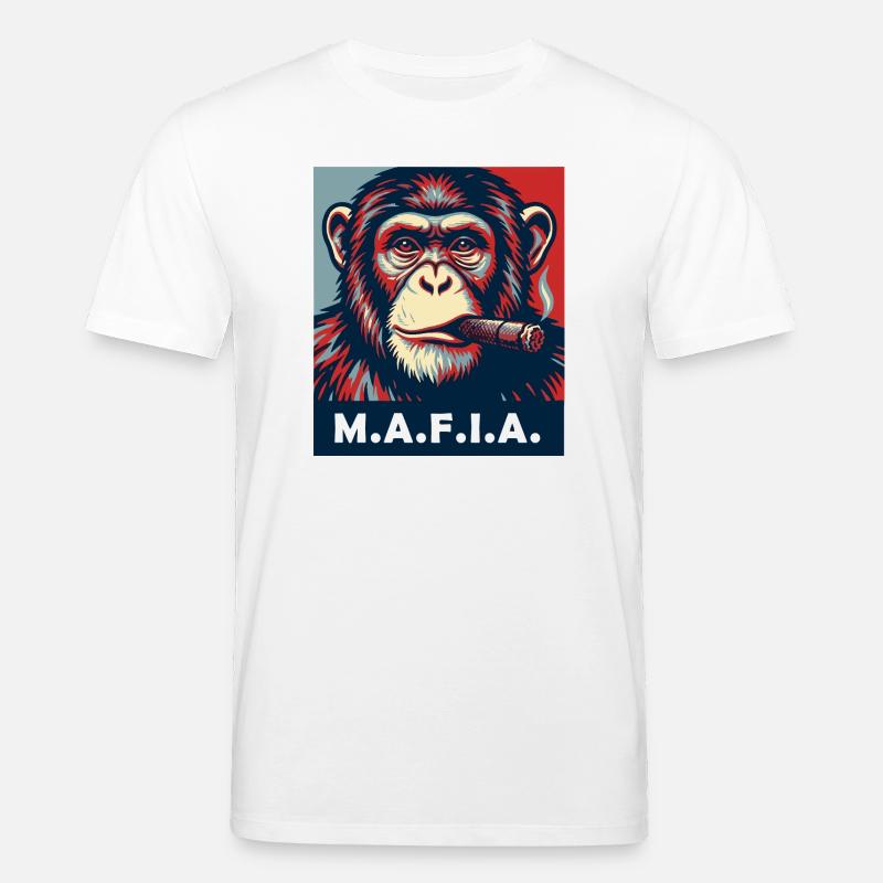 Pop-Art-Schimpanse mit Zigarre - Stanley/Stella Unisex Bio-T-Shirt CREATOR  - Weiß