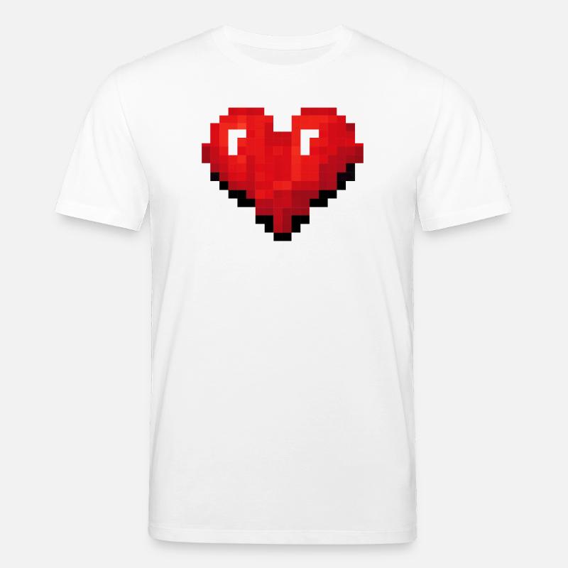 Retro Pixel Heart Videospiel - Stanley/Stella Unisex Bio-T-Shirt CREATOR  - Weiß