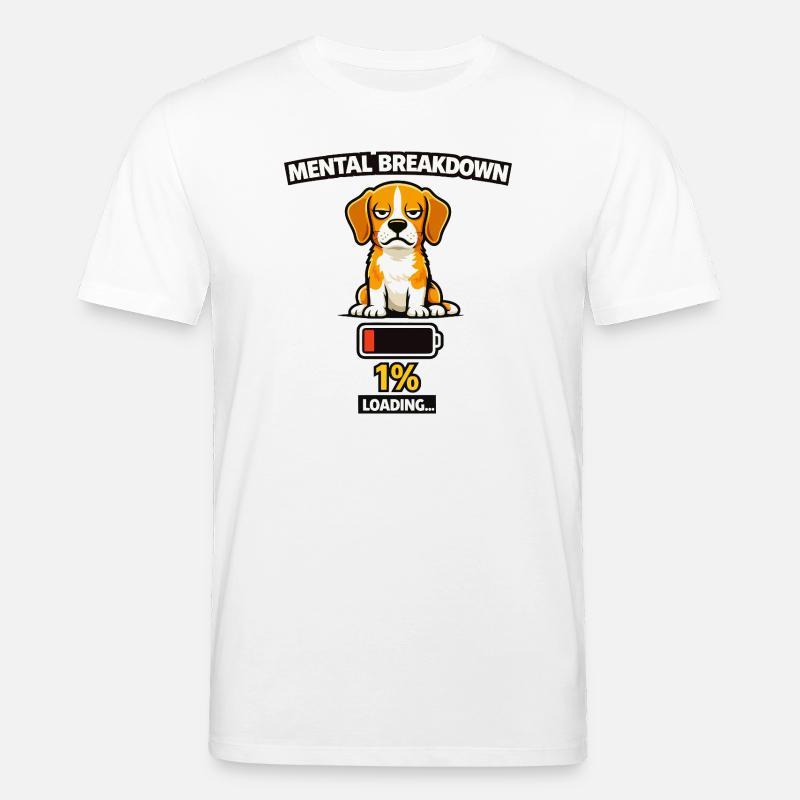 Effondrement mental du Beagle Loading - T-shirt bio CREATOR Stanley/Stella Unisexe - blanc